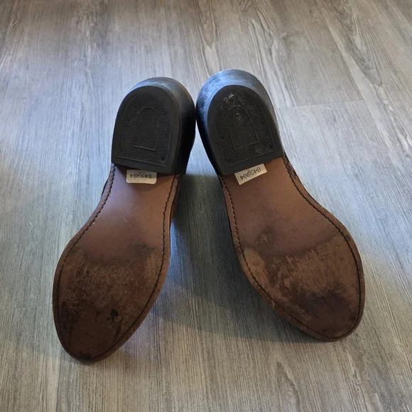 Cool Brown Leather Stylish Women's Boots Size 9 1/2 Distressed Cowboy Fringe - Picture 4 of 12